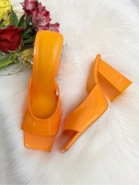 Orange Heeled Sandals